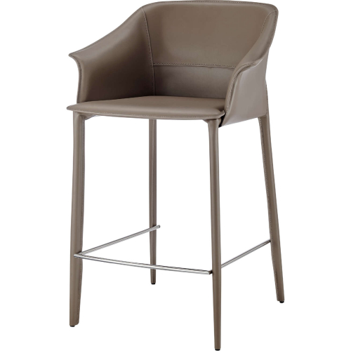 Callie Counter Stool in Light Mocha Brown Recycled Leather